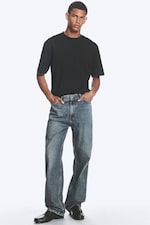 Second Blue - Bleu - Jean droit et ample taille mi-haute Galaxy - 0