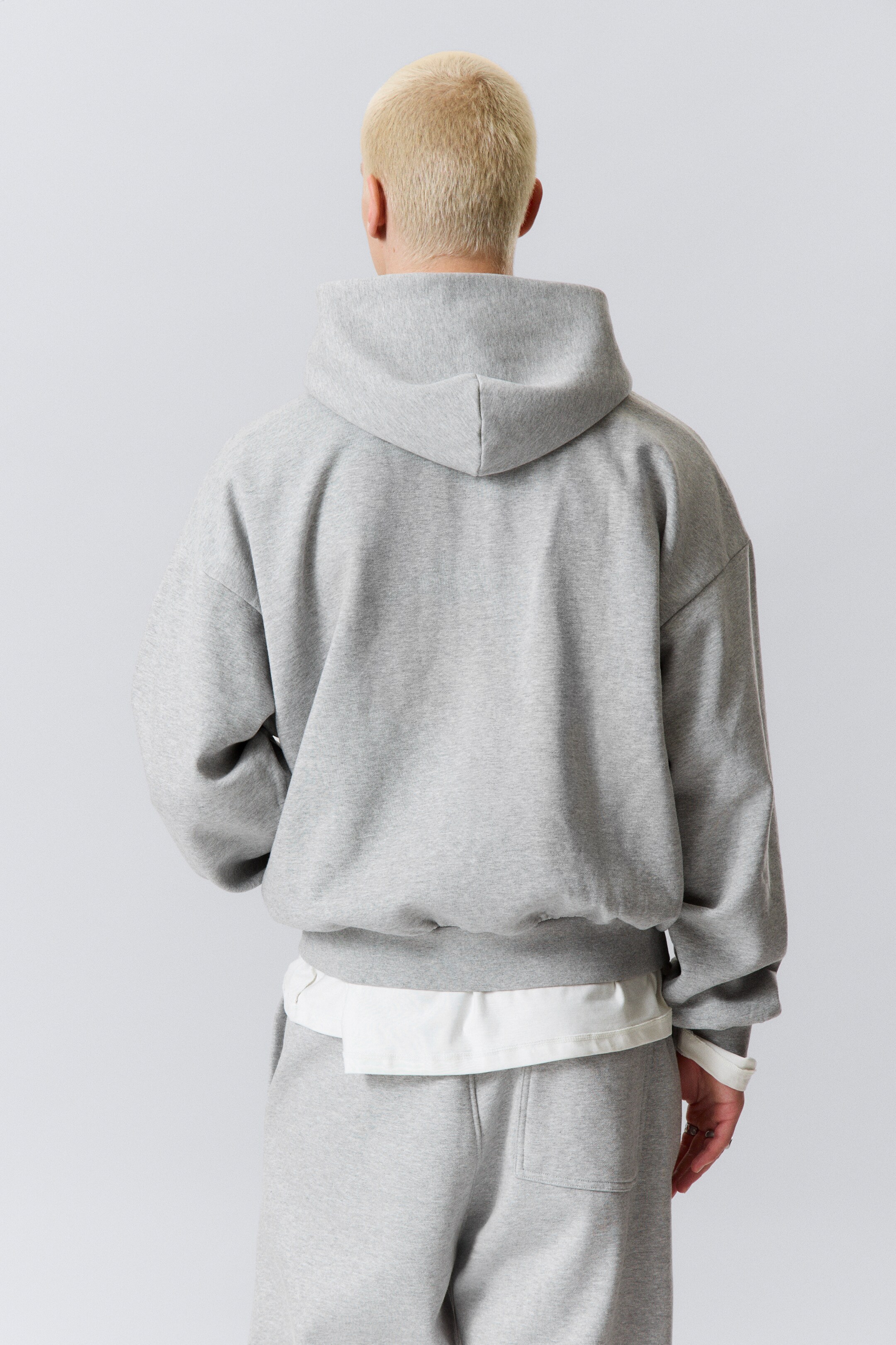 Visa större bild: Boxig Printad Zip-Hoodie - Gråmelerad - Dream - HERR | H&M SE 4