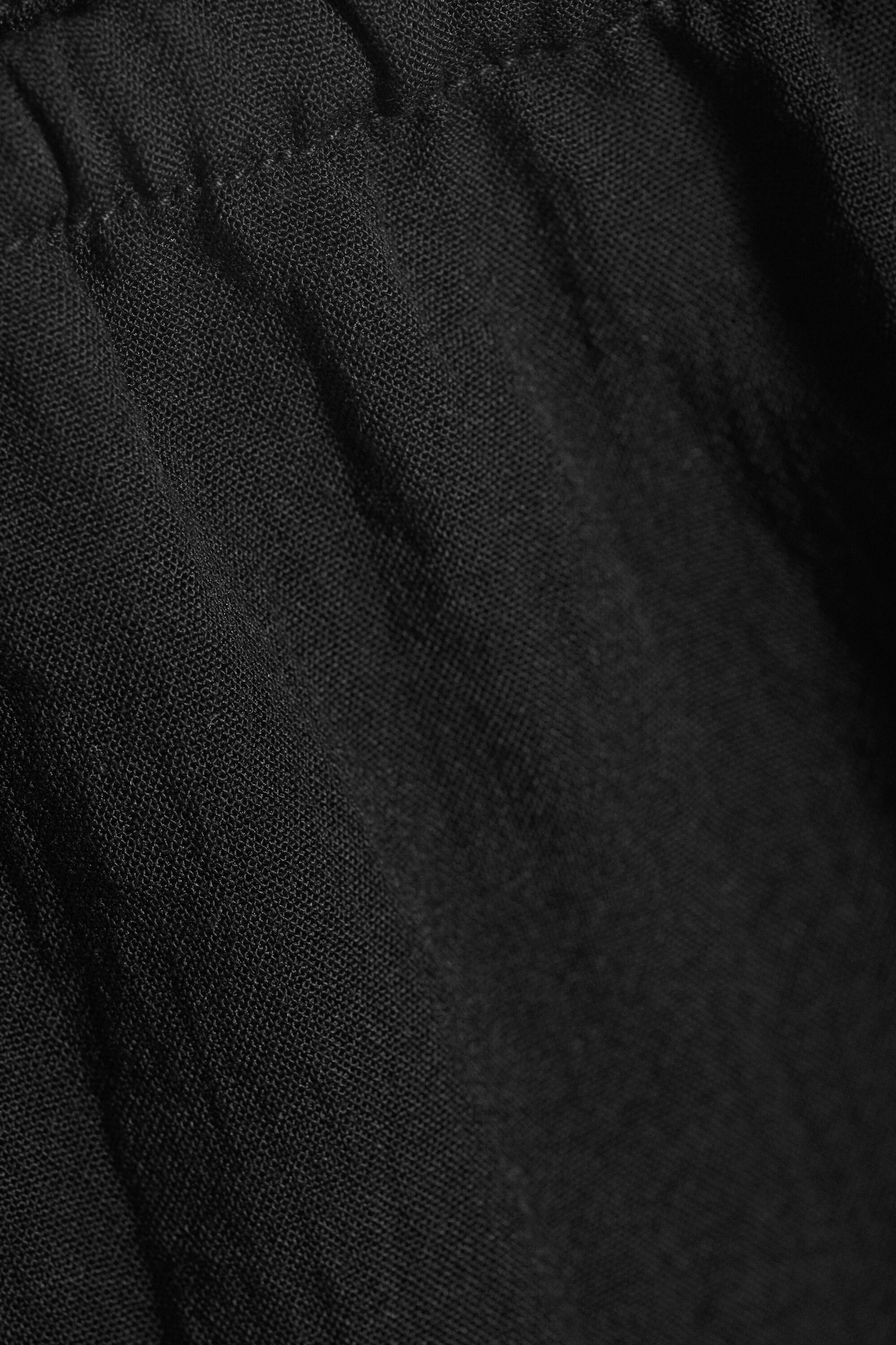 Svart - Lågmidjade vida crinkle-byxor - 4
