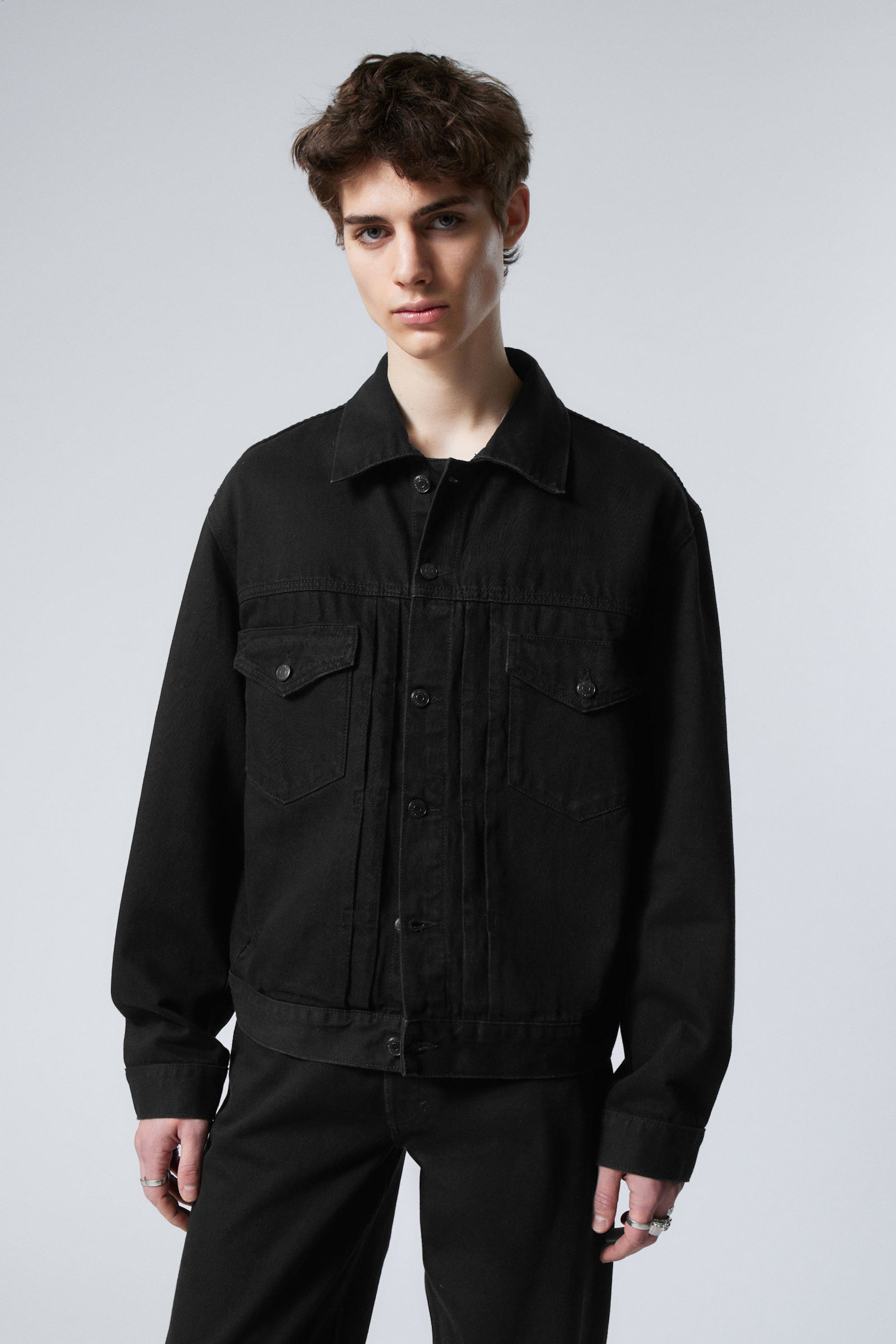 Black Rinse - Black - Relaxed Fit Denim Jacket - 3