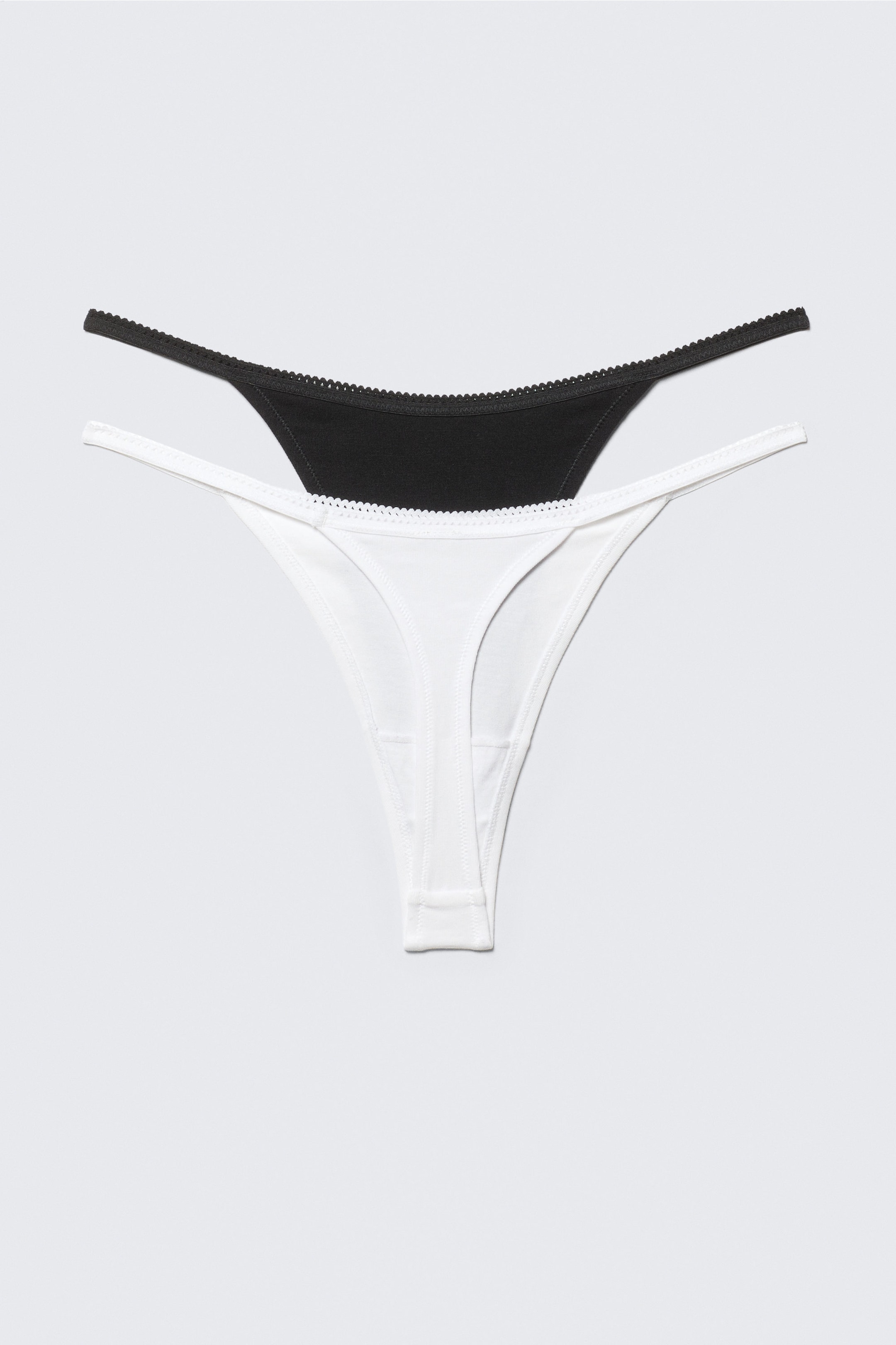 Black & White - 2-pack Cotton Tanga Thongs - 4