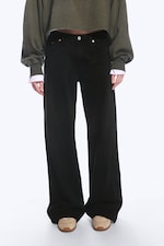 Tuned Black - Black - Paz Mid Rise Wide Jeans - 1