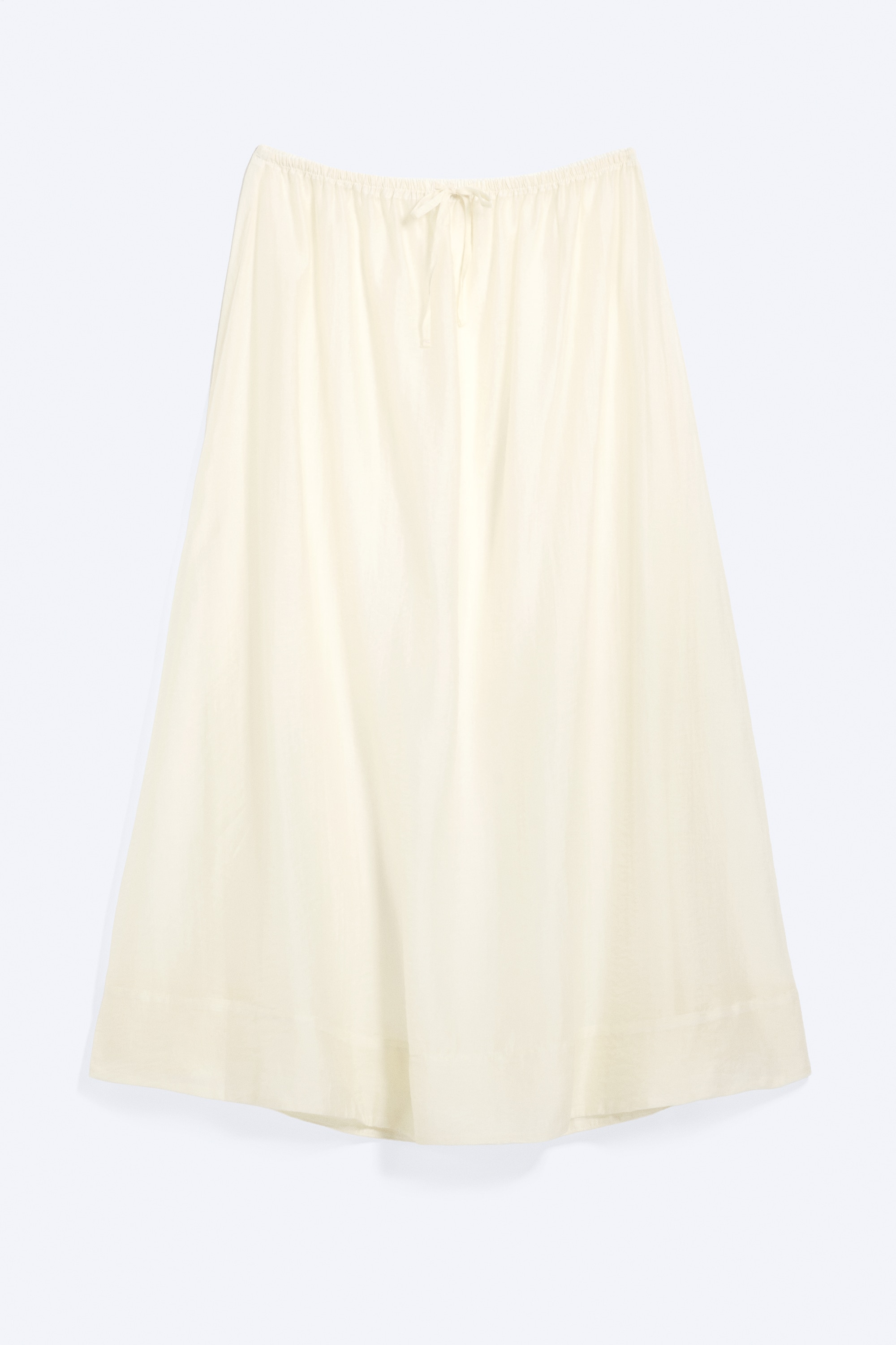 Φούστα Maxi Χαμηλοκάβαλη Από Lyocell - Διάφανο Εκρού