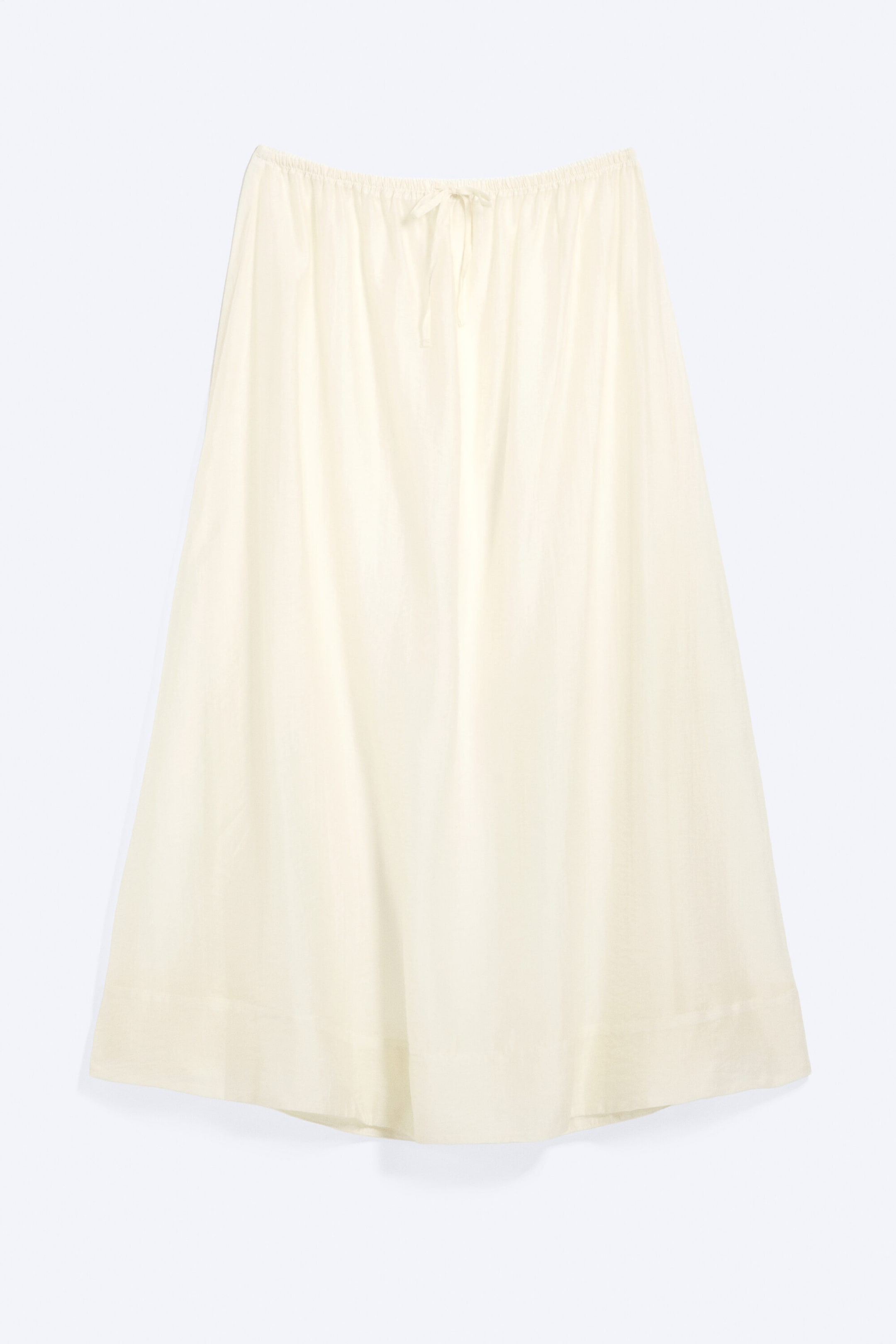 Transparentes Cremeweiß - Maxirock mit niedrigem Bund aus Lyocell - 4