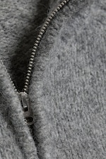 Dimmig Gråmelerad - Stickad zip-hoodie - 1