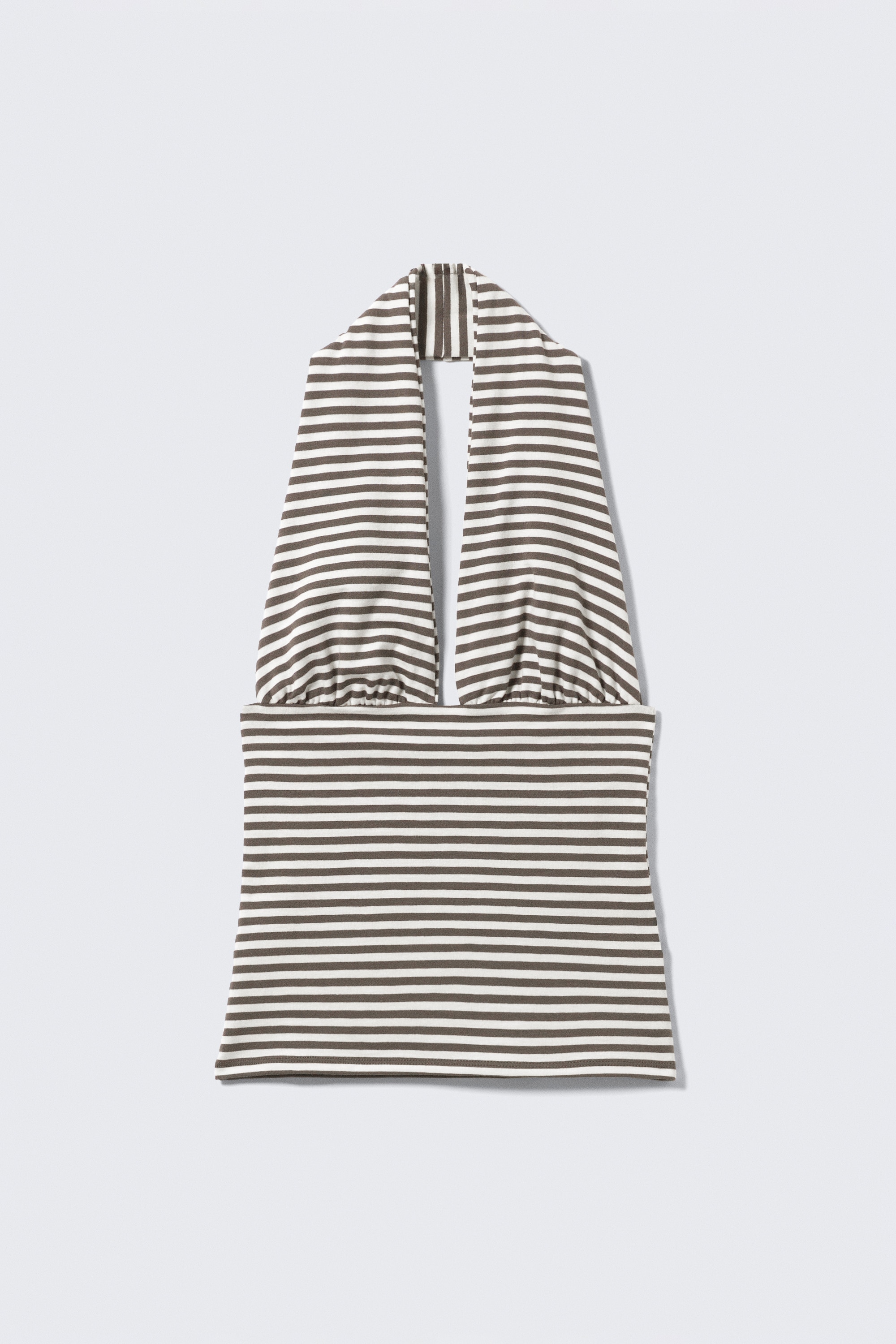 Deep Halterneck Top - Dark Mole & White Stripes/Dark Blue/Black/Red/White/Dusty Grey