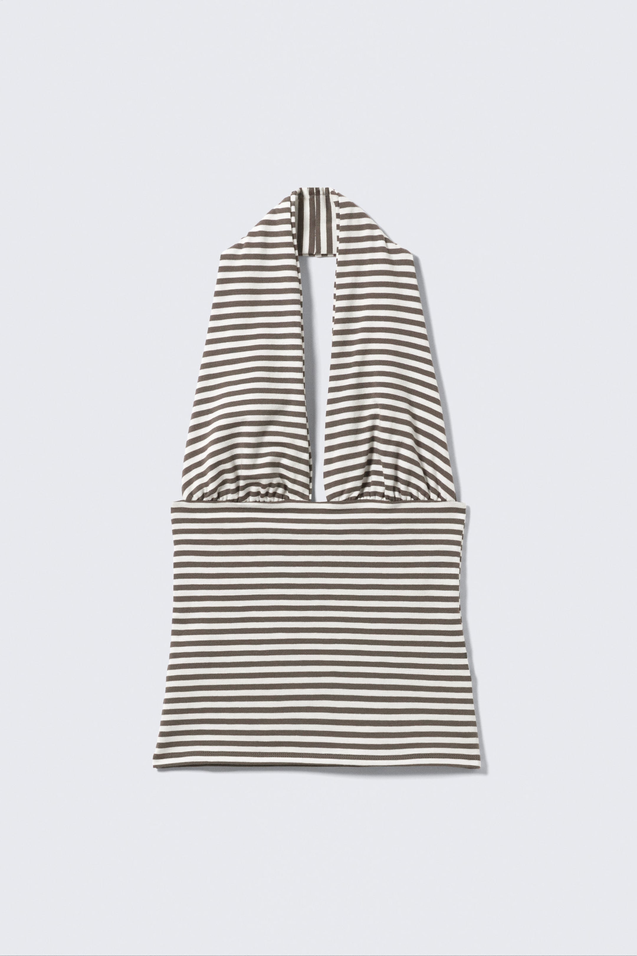 Dark Mole & White Stripes - Deep Halterneck Top - 4