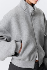 Grey Melange - OVERSIZED SCUBA ZIP JACKET - 1