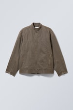 Washed Dark Mole - Reed Coated Biker Jacket - 0