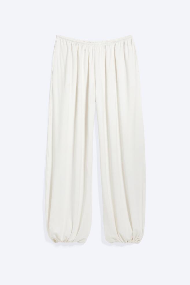 Pantalon bouffant mi-haut doux - Blanc/Gris chiné/Noir/Gris cendré/Marron foncé - 1