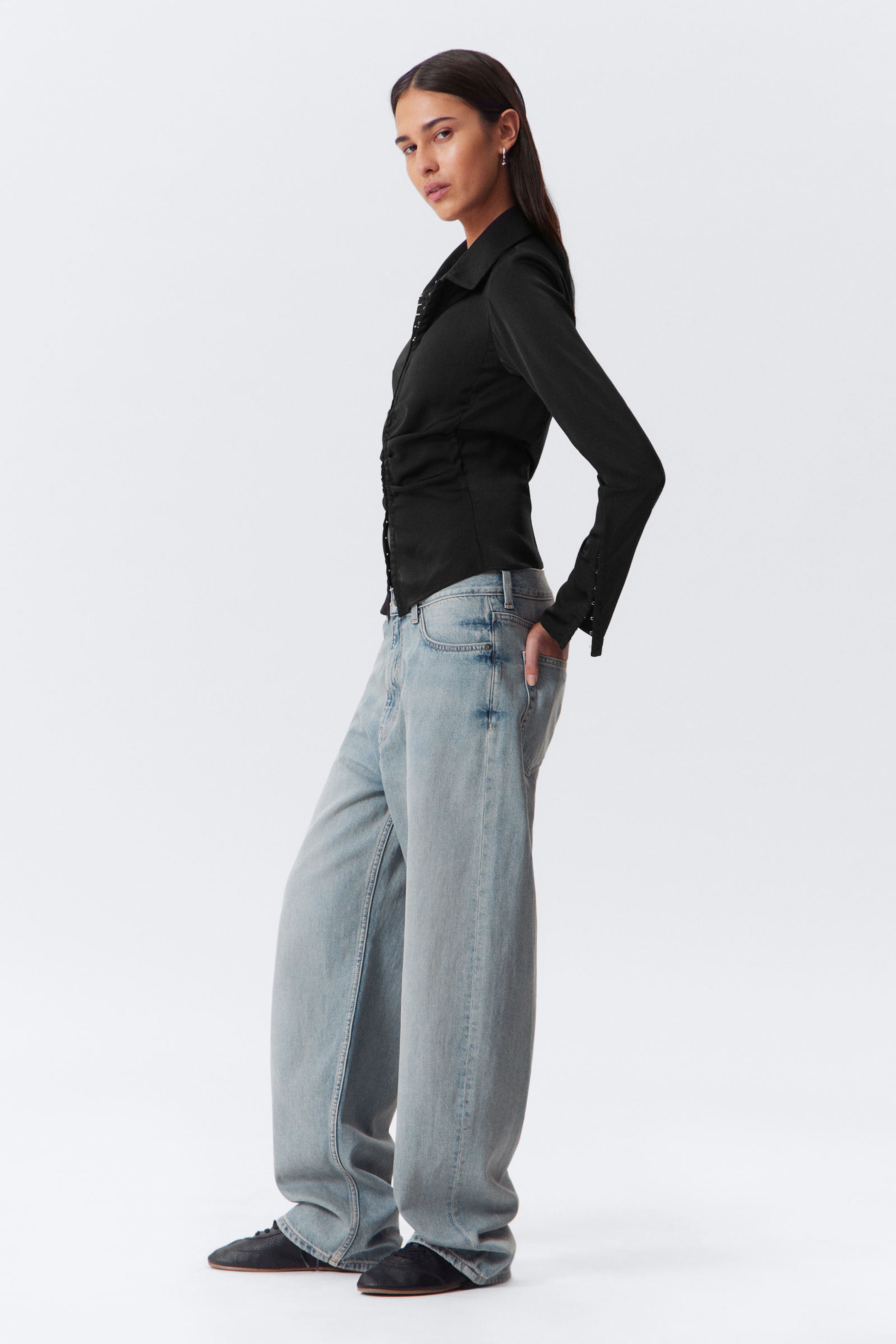Brick Blue - Light Blue - Galaxy Loose Straight Leg Jeans - 5