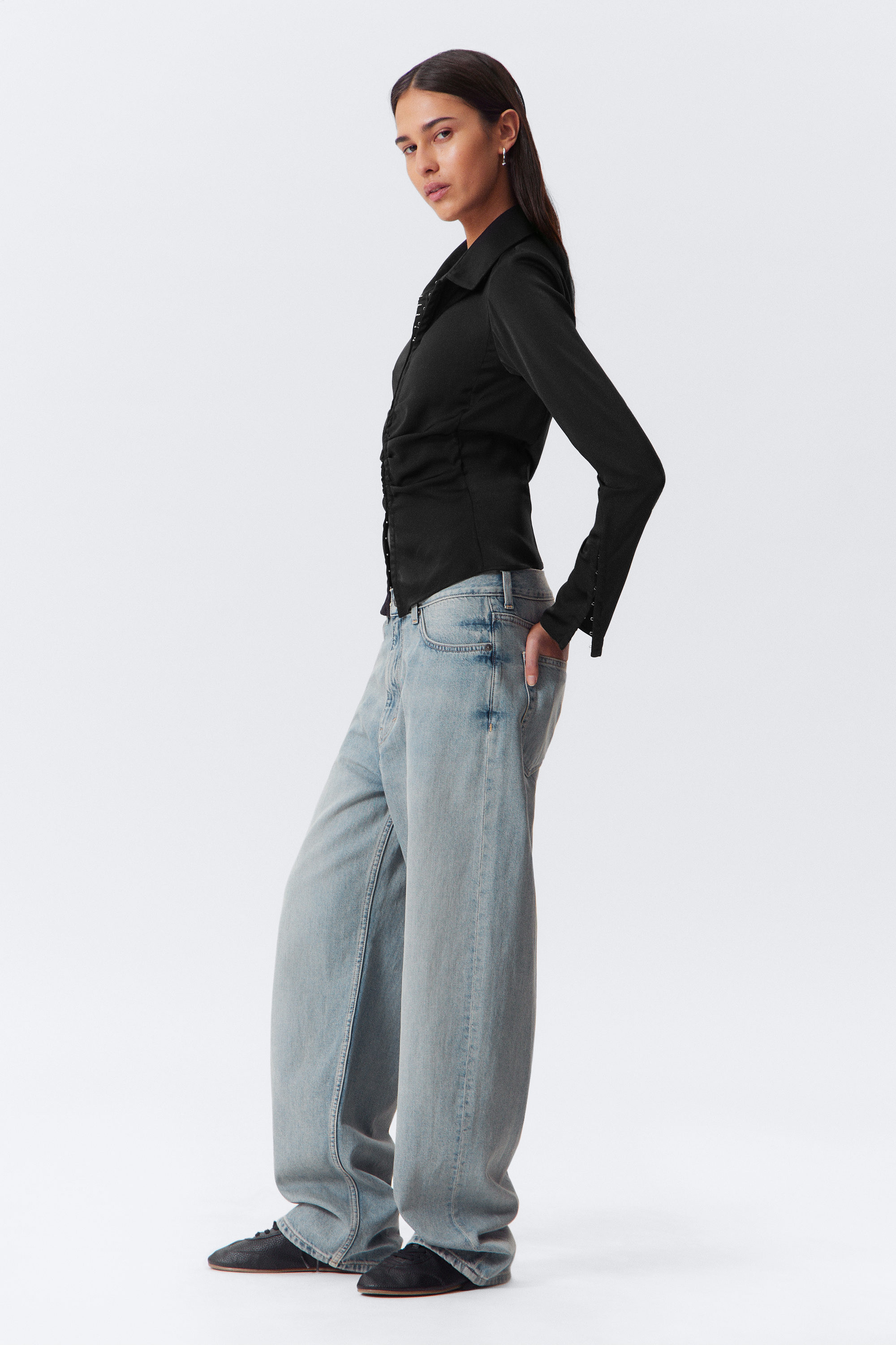 Brick Blue - Light Blue - Galaxy Loose Straight Leg Jeans - 6