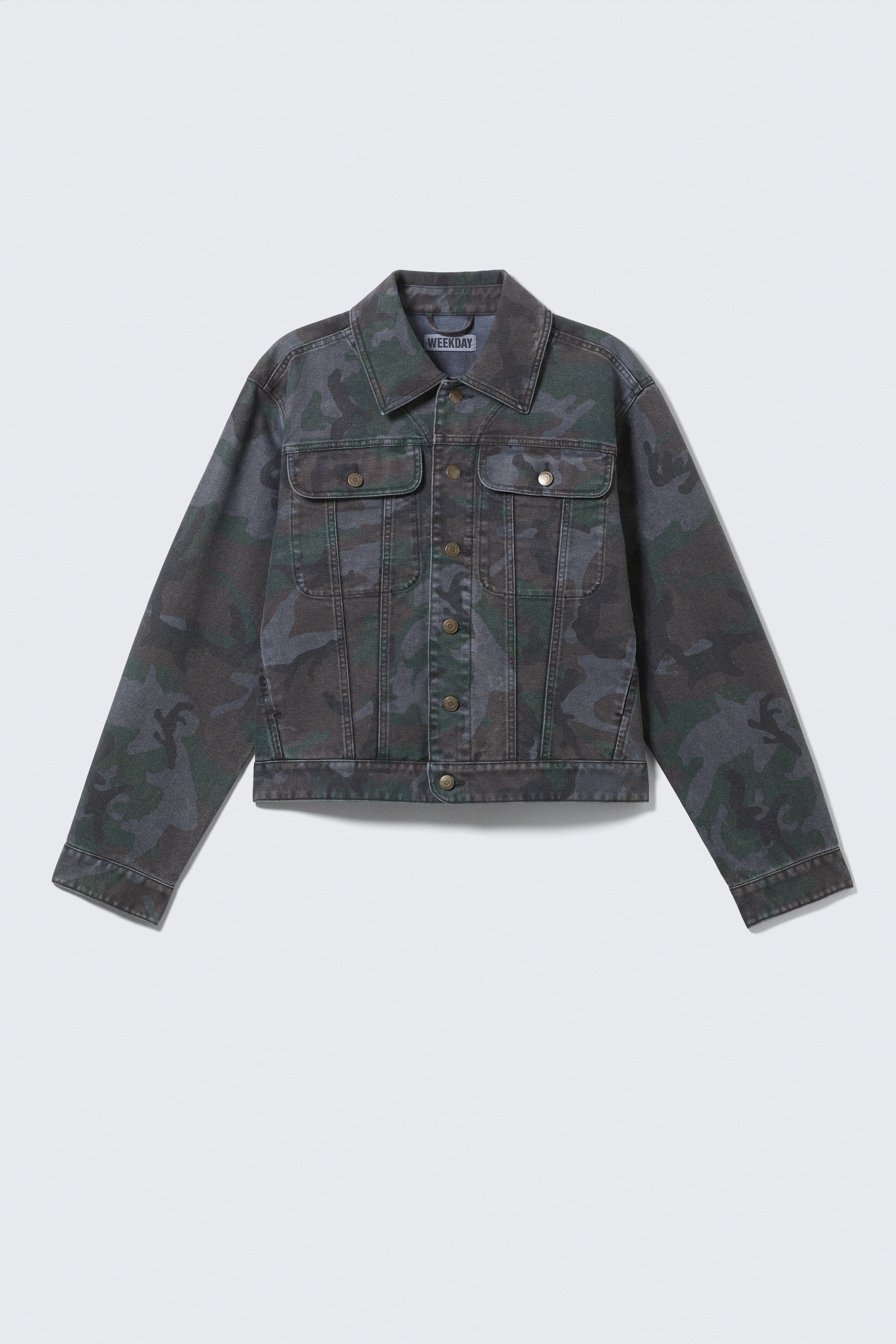 GIA F - RELAXTE BAUMWOLL-TRUCKERJACKE - Marineblaues Camouflage