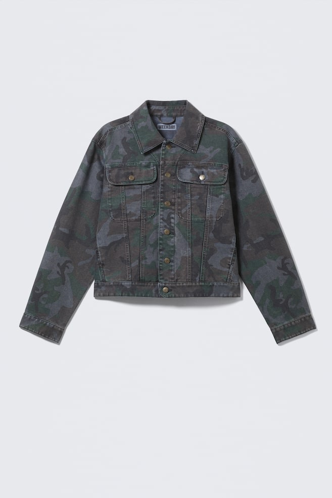 BAWEŁNIANA KURTKA GIA F RELAXED - Navy Camo - 1