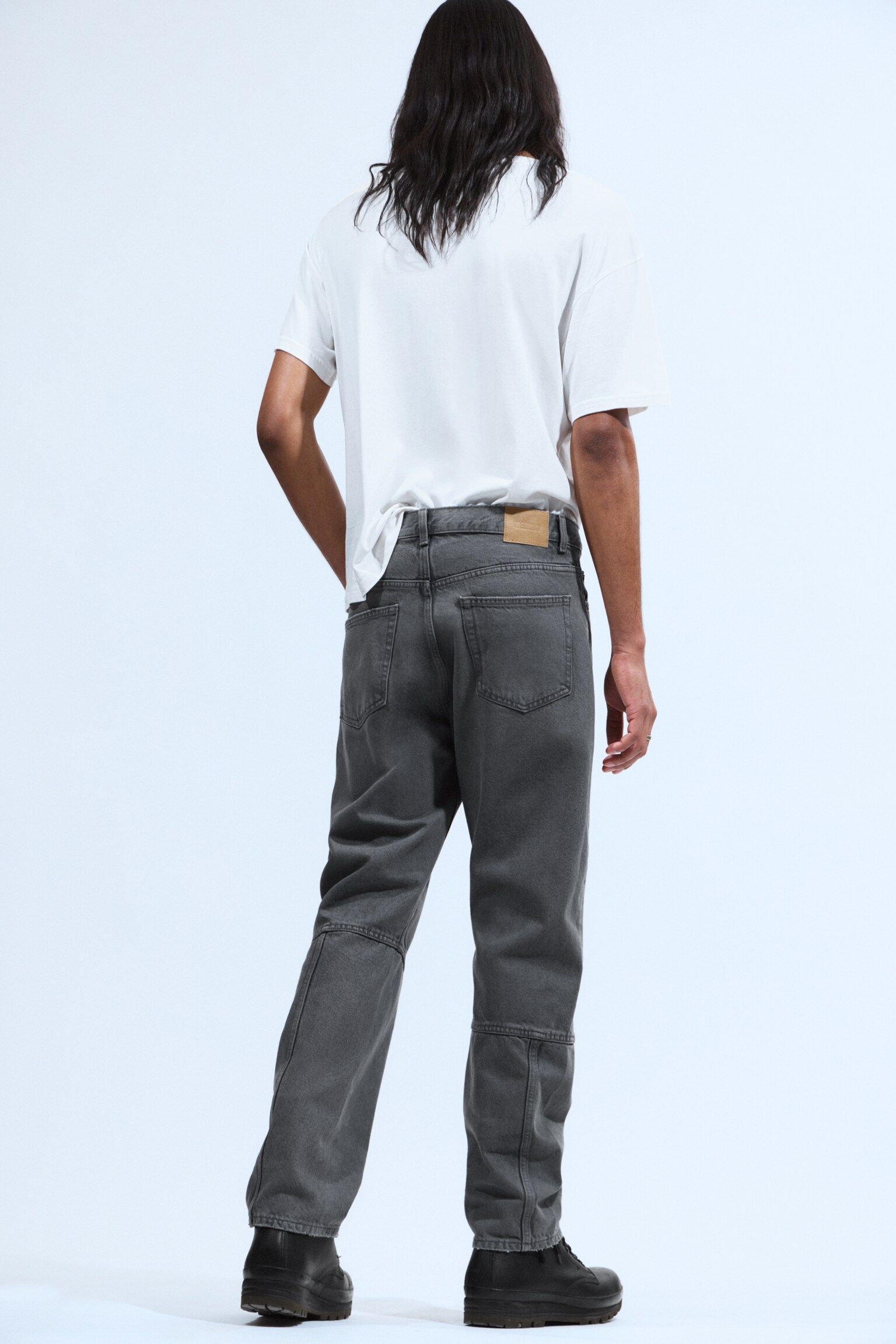 Space Cut Relaxed Straight Leg Jeans - Volcano Blue - Medium Blue - 5