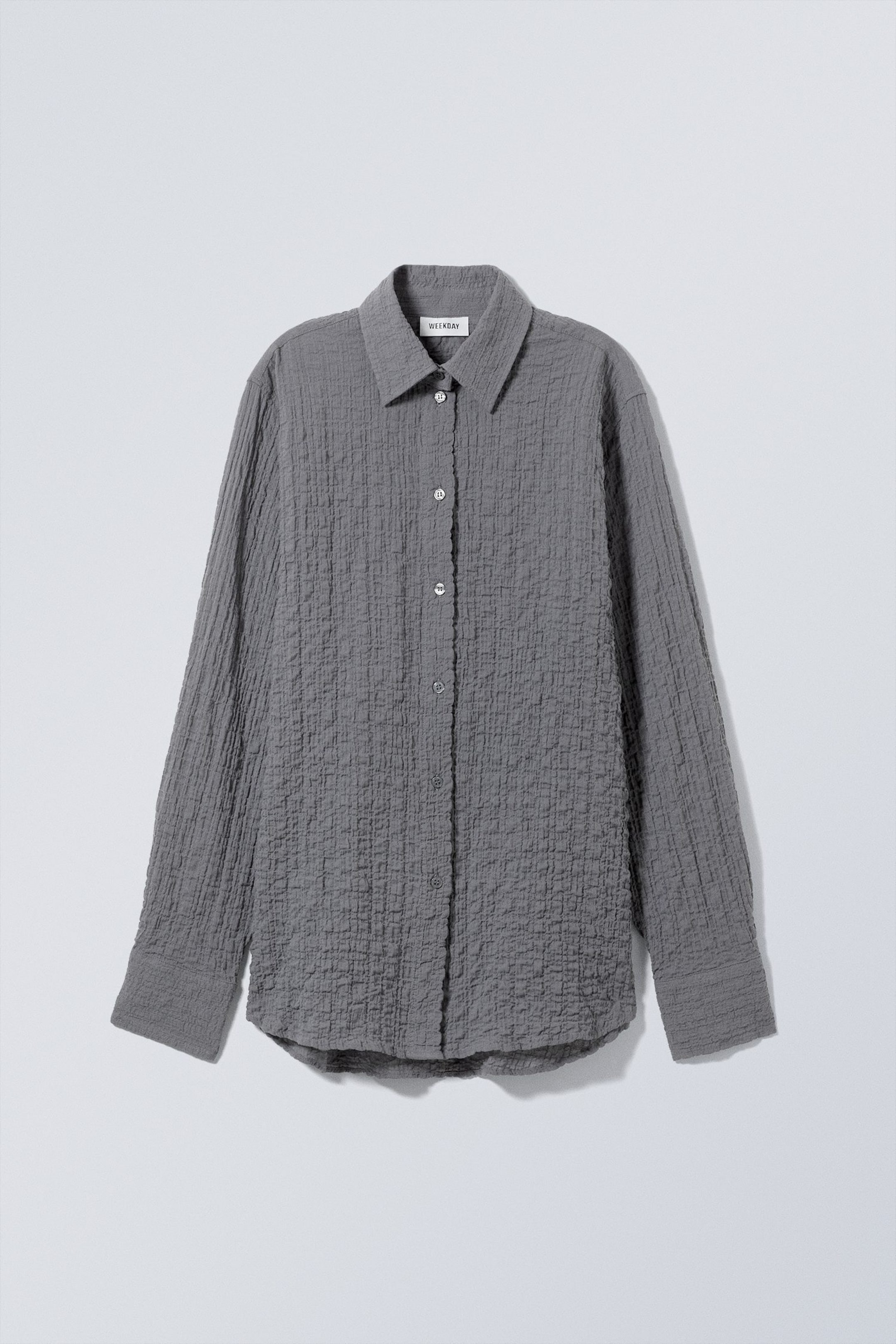 Dark Grey - Regular Crinkle Shirt - 0