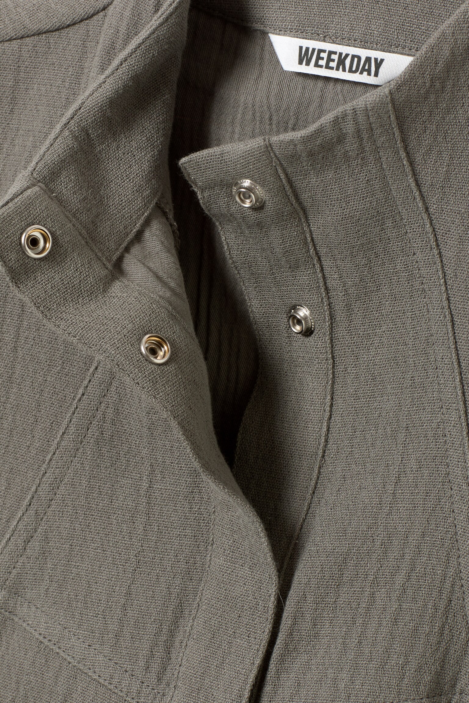 Top strutturato in twill senza maniche - Grigio/Bianco - 4