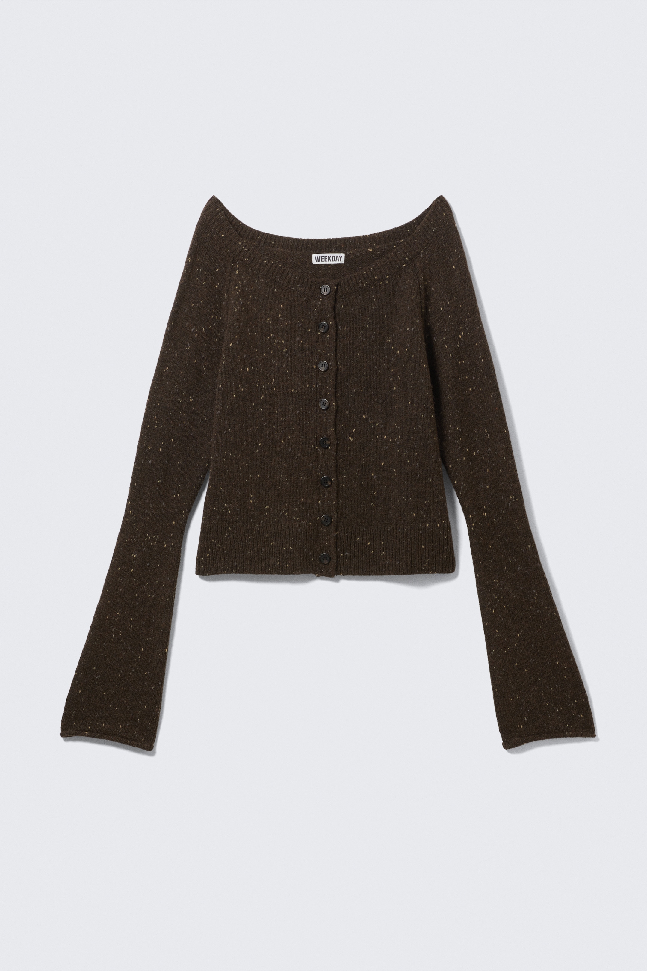 Zobacz większy obraz: Kardigan Nepped z domieszką wełny - Dark Brown Melange - ONA | H&M PL 4