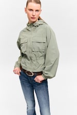Dusty Khaki Green - Windbreaker Nylon Jacket - 0