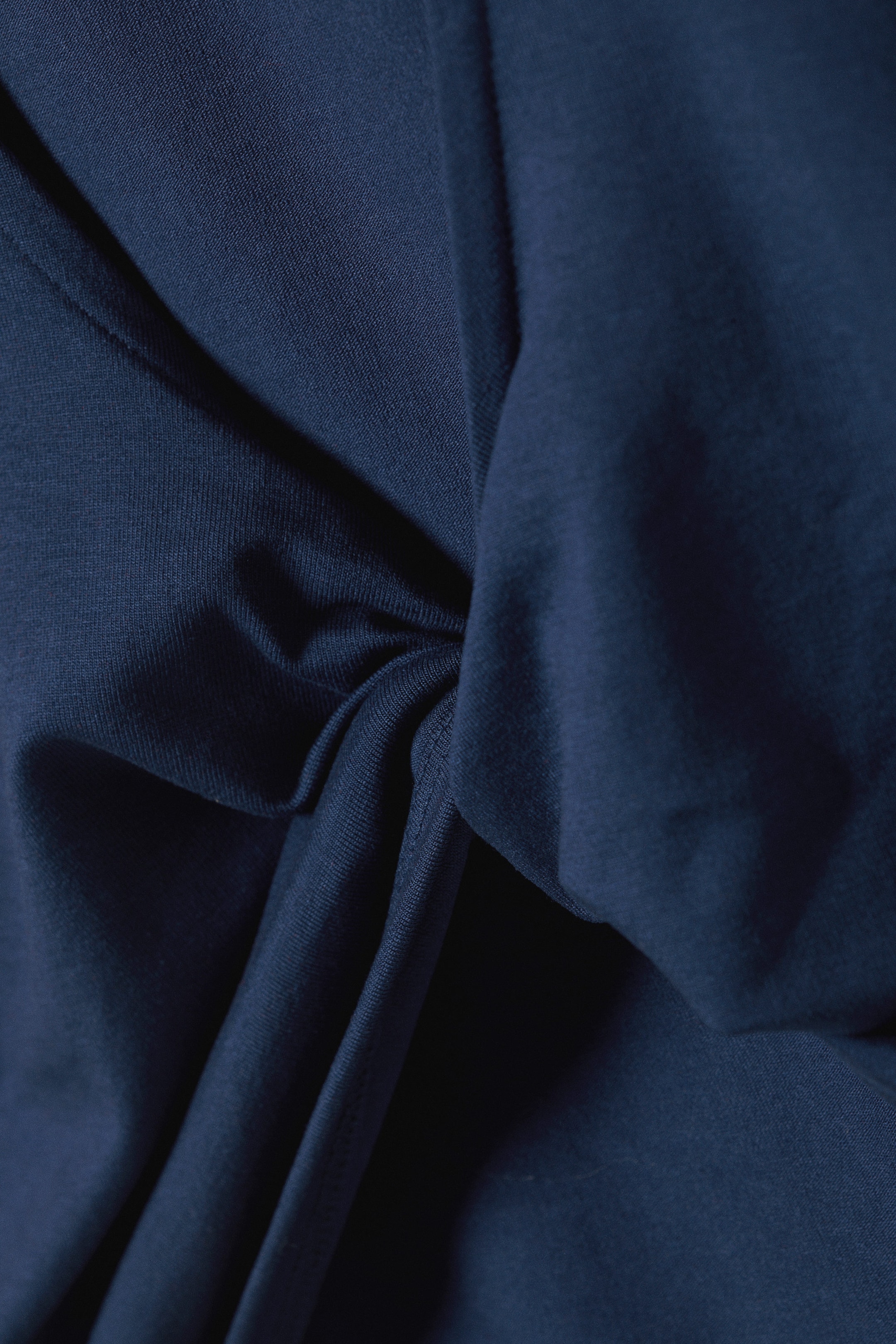 Dark Blue - Open Back Long-Sleeved Top - 5