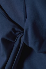 Dark Blue - Open Back Long-Sleeved Top - 5