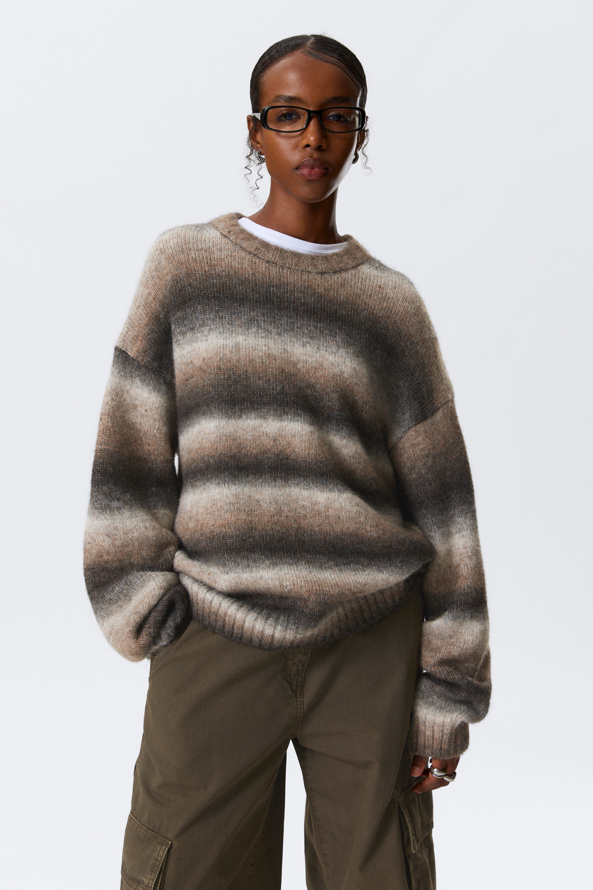 Space-Dye in Graubraun - Space-Dye-Strickpullover mit lockerer Passform - 1