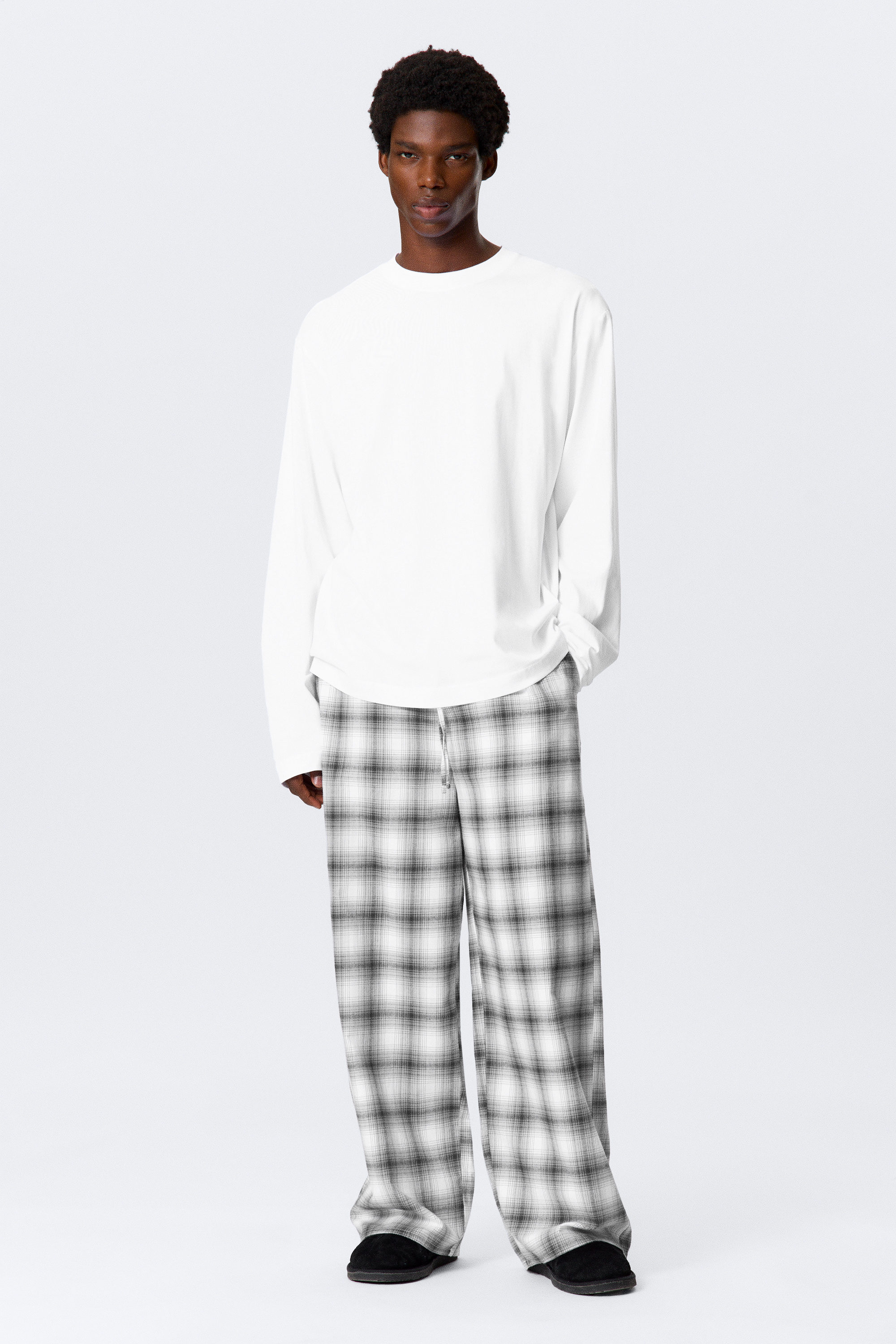 White - Relaxed Long-Sleeved Pyjama T-shirt - 2