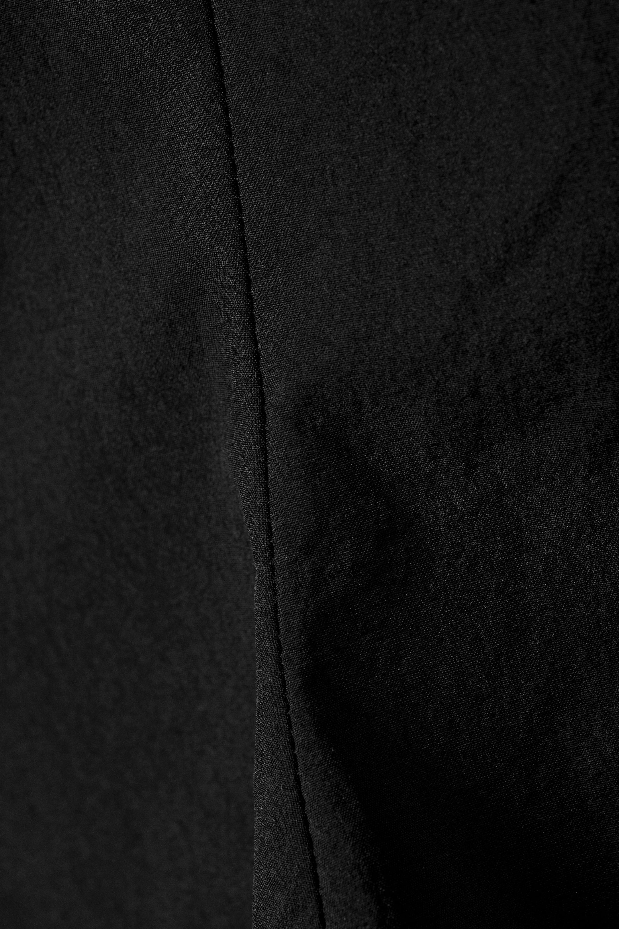 Black - Fitted Nylon Peplum Top - 5