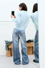 Blue Horses - Medium Blue - Solar Loose Wide Leg Unisex Jeans - 0