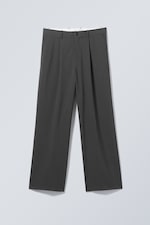 Dark Grey - Uno Loose Suit Trousers - 0
