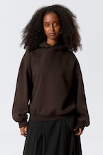 Dark Brown - Oversized Heavy Cotton Fleece Hoodie - 1