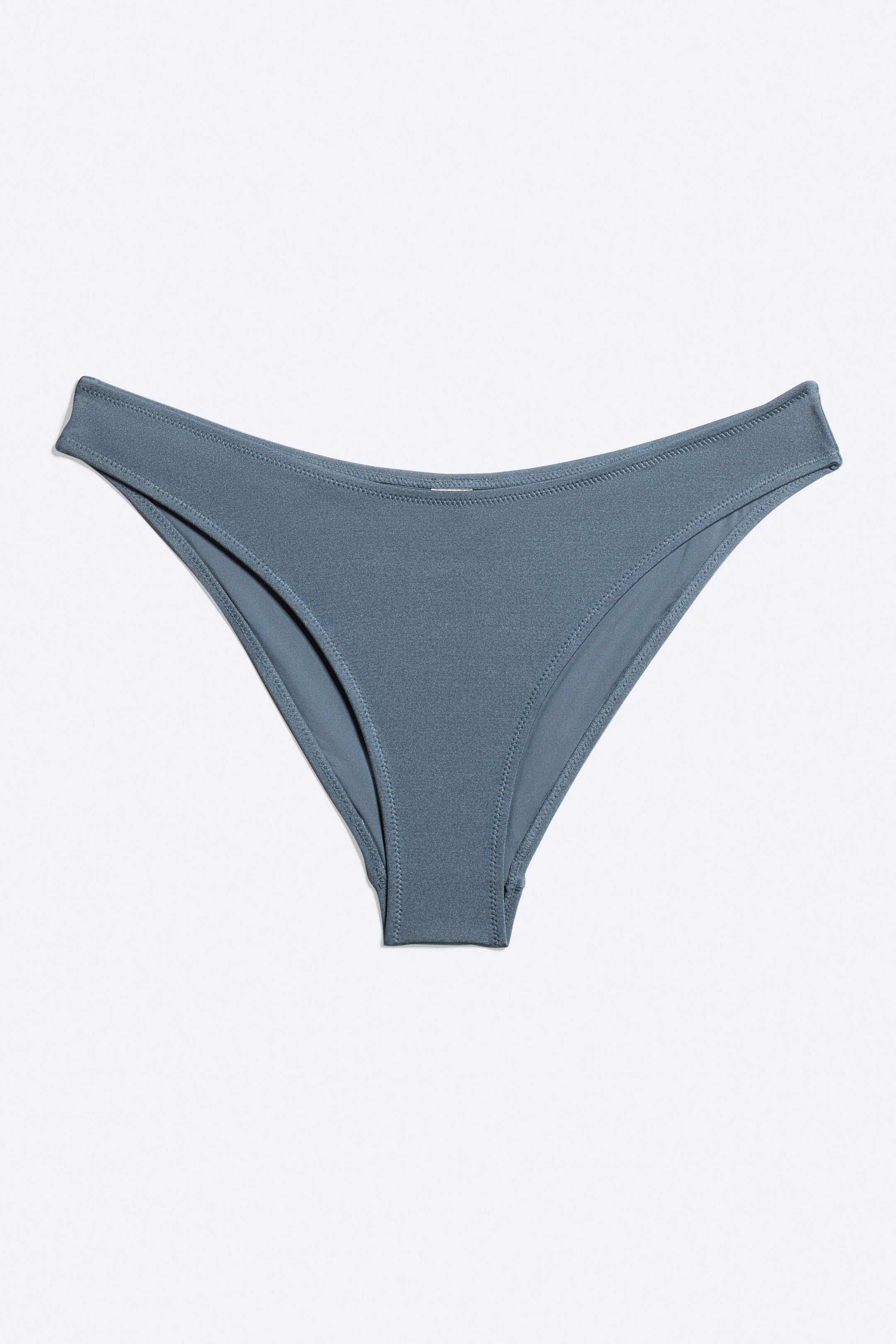 Dusty Medium Blue - Bikinihöschen mit tiefem Ausschnitt - 1