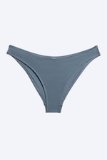 Dusty Medium Blue - Bikinihöschen mit tiefem Ausschnitt - 0