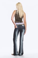 Blue Spray - Dark Blue - Booty Bei Low Rise Skinny Bootcut Jeans - 3