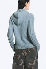 Dusty Blue - Knitted zip hoodie - 3
