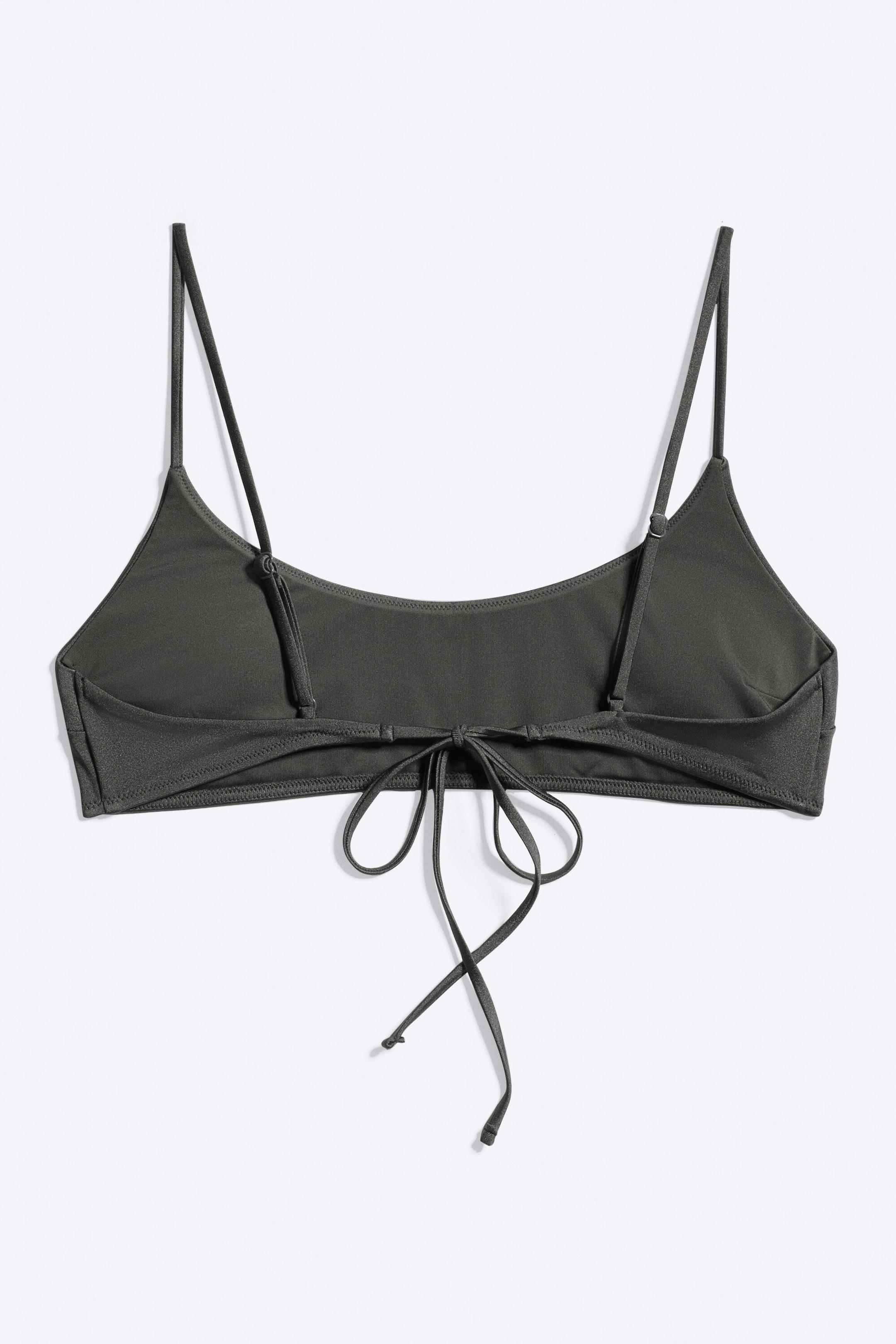 Dunkelgrau - Gepolstertes Bikini-Top mit Bindebandverschluss - 4