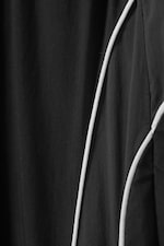 Zwart - Trackbroek met contrasterende biezen en wijde pijpen - 1