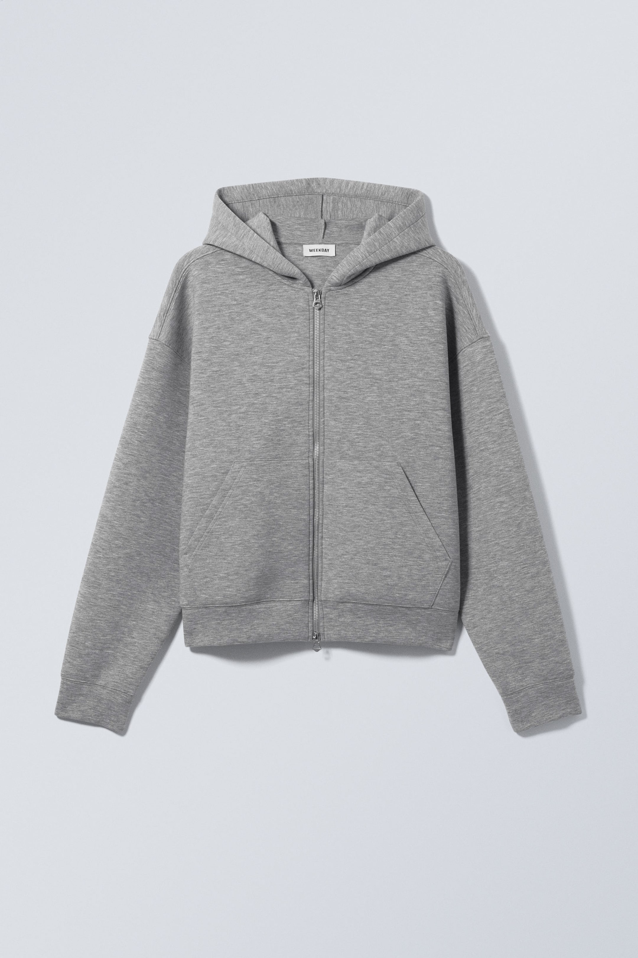 Grey Melange - Simon Scuba Zip Hoodie - 5