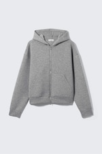Grey Melange - Simon Scuba Zip Hoodie - 5