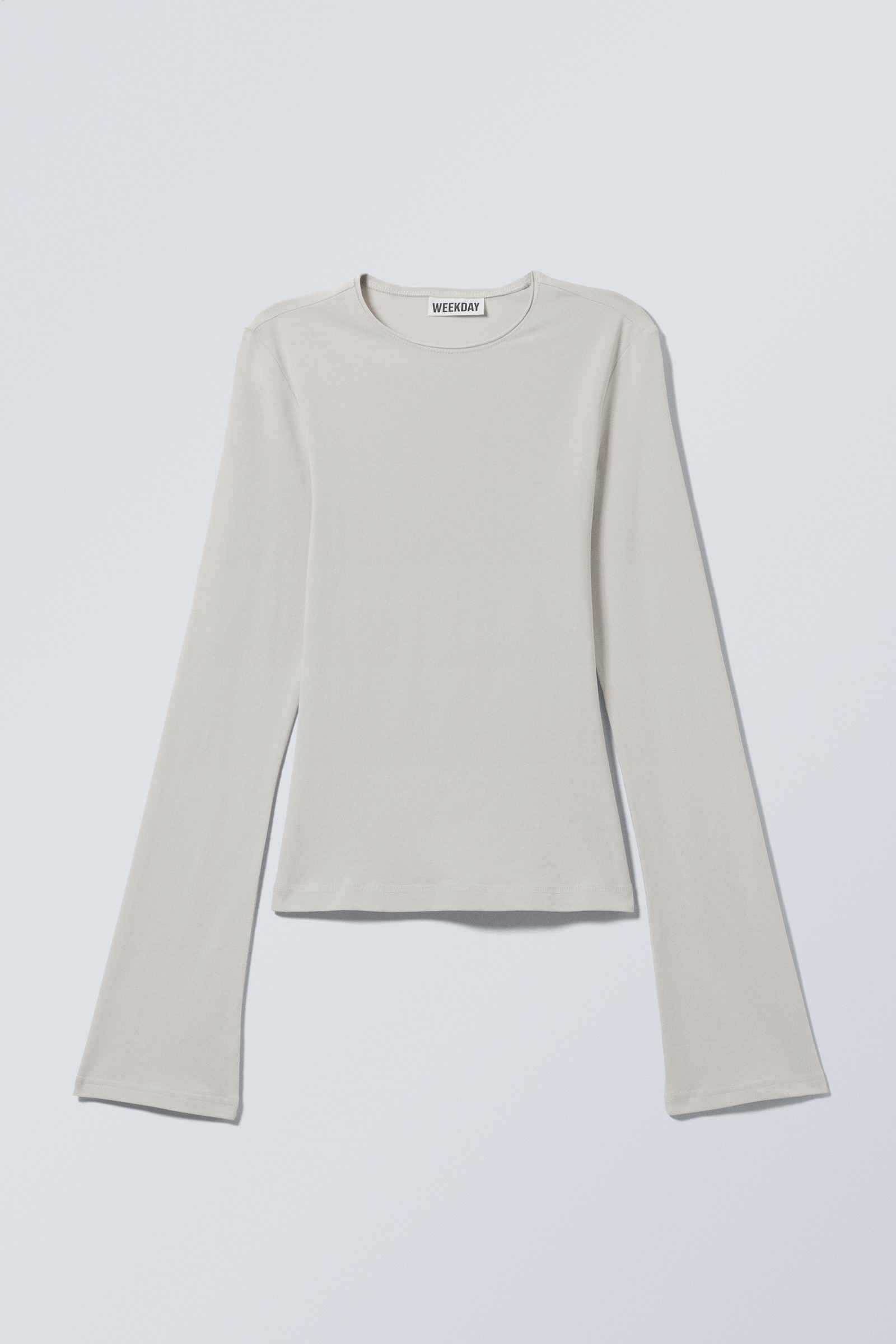 トップス JP BRAND STRAIGHT LONGSLEEVE long sleeve cotton top - Ecru | Weekday WW