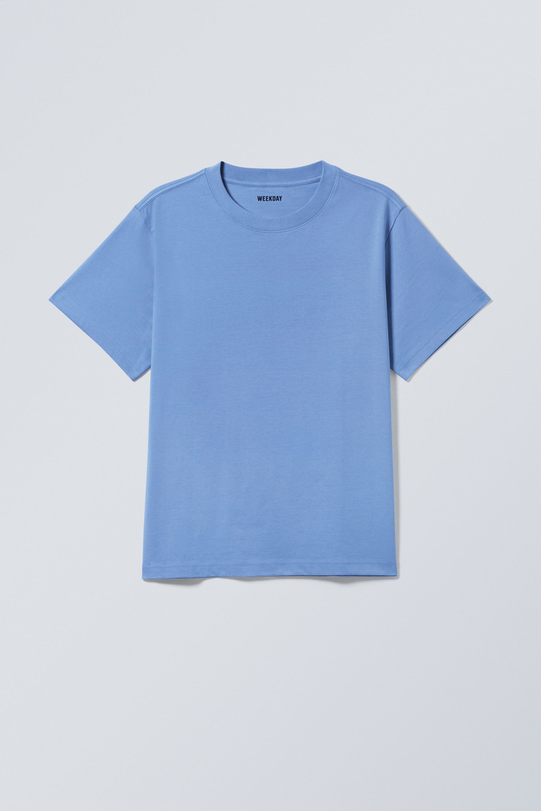 Blau - Kurzes, schweres Boxy-T-Shirt - 0