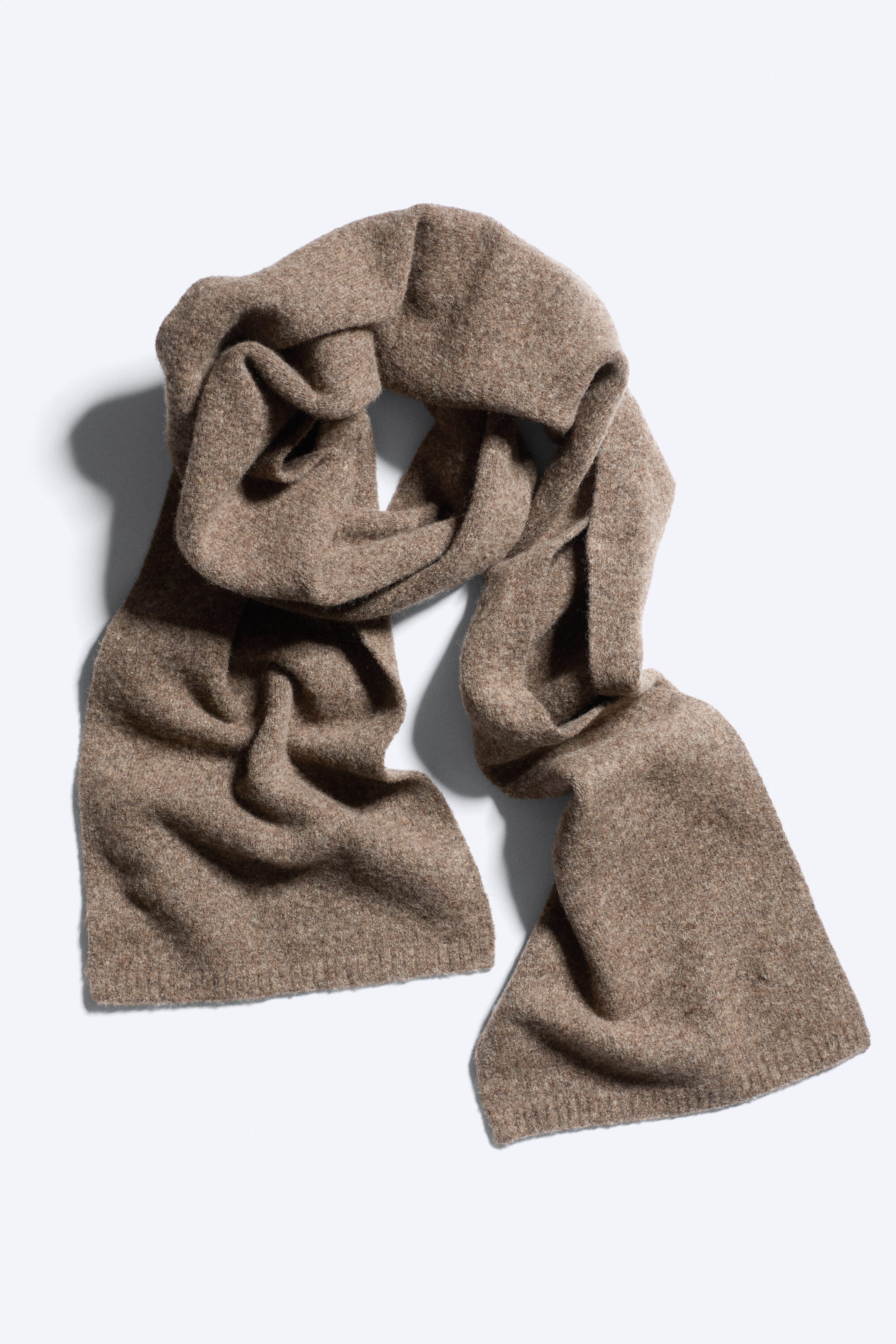 Beige - Wool-Blend Knit Scarf - 2