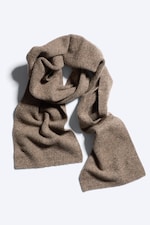 Beige - Wool-Blend Knit Scarf - 1