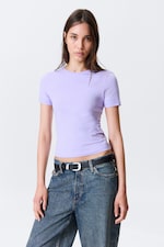 Light Purple - Slim Fitted T-shirt - 0