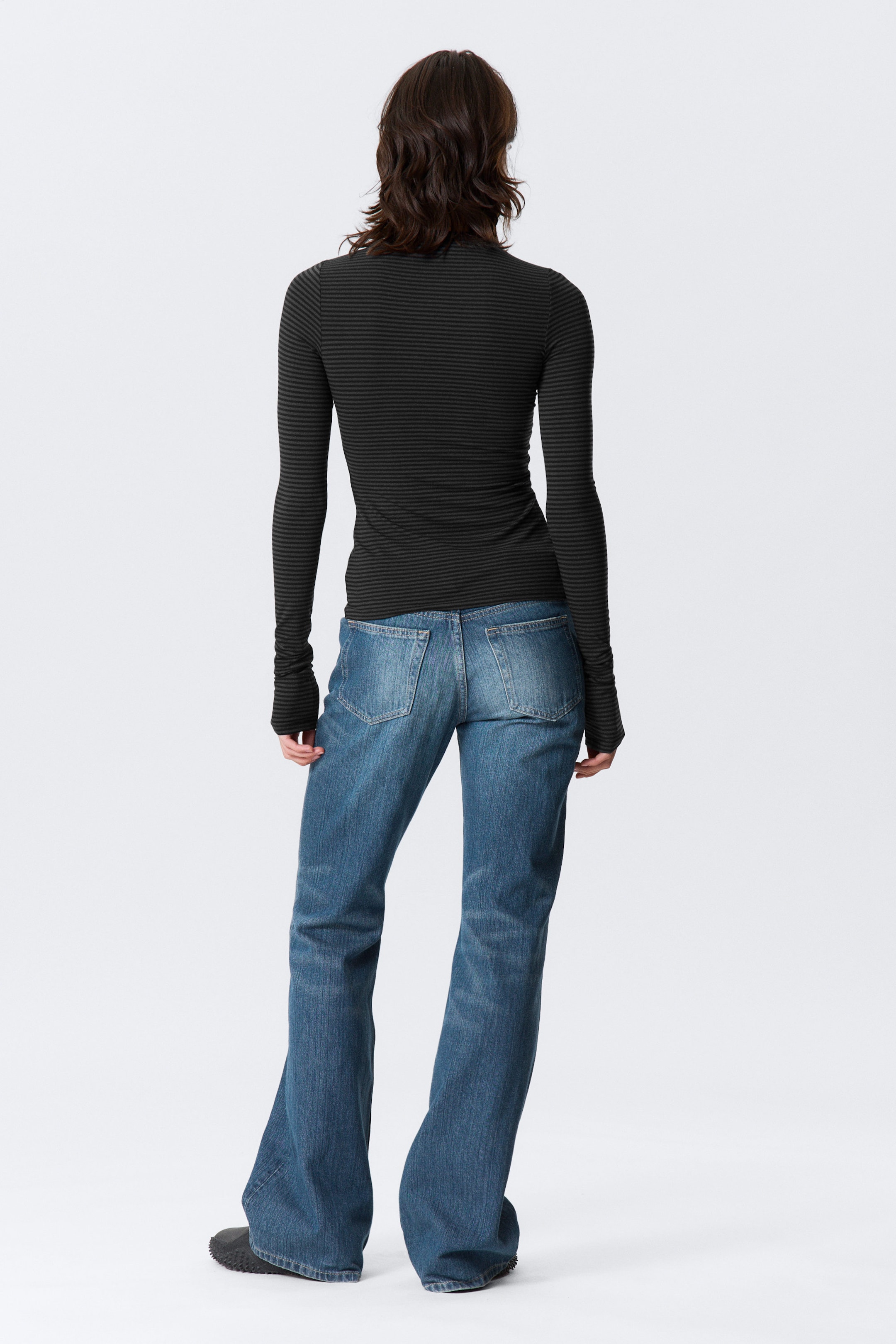 Randig mörkgrå - Slim Long-Sleeved Buttoned Cardigan - 3