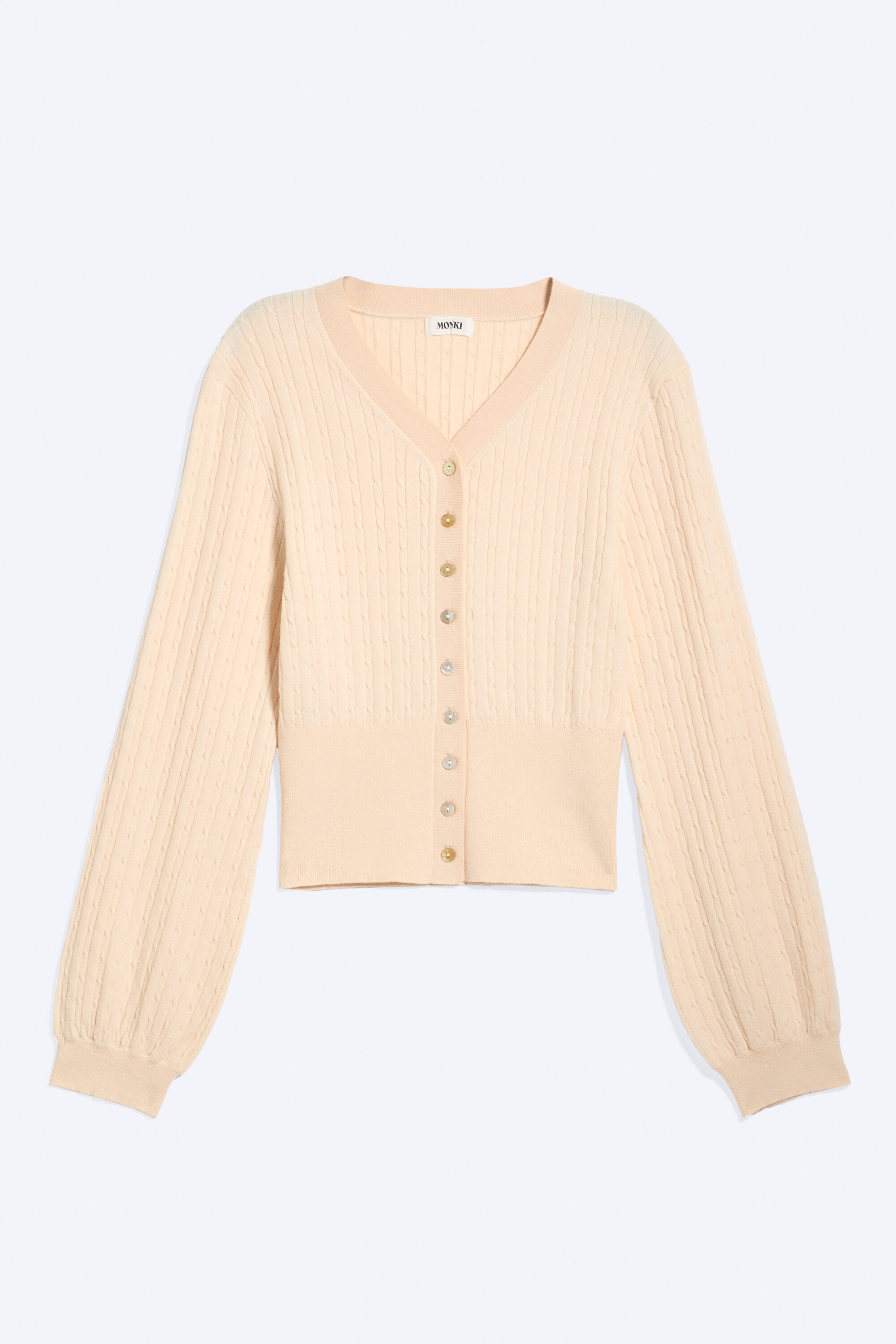 Beige - Cardigan En Maille À Col V - 4