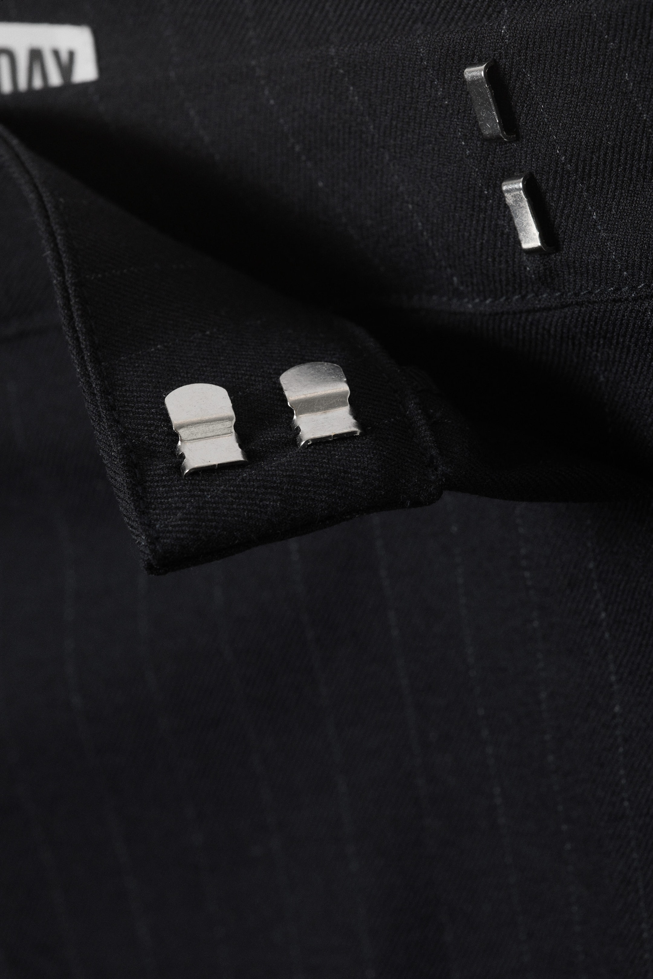 Dunkelblau - Nadelstreifen - Midi-Anzugrock mit Bundfalten - 4