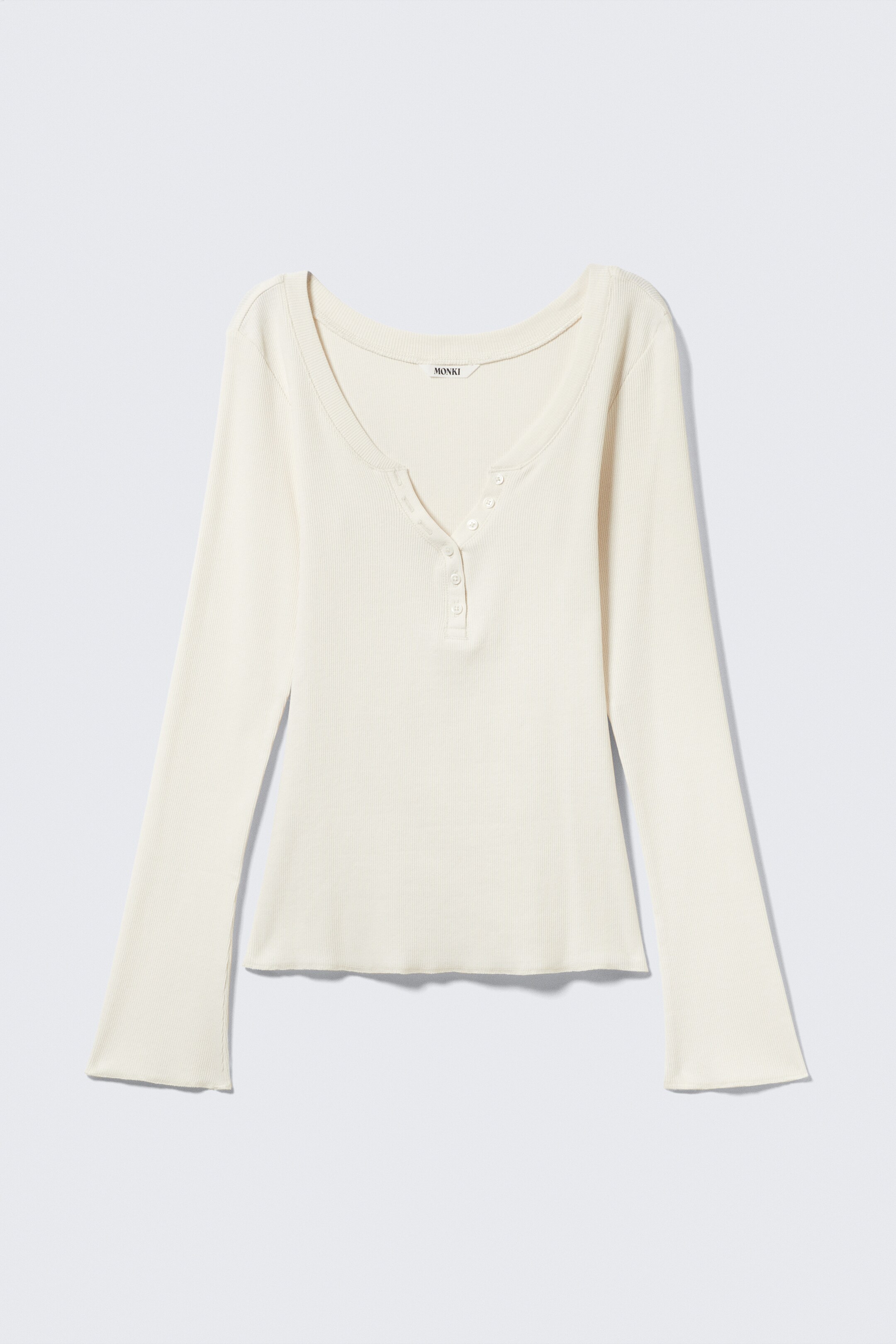 Grösseres Bild ansehen: Figurbetontes Langarm-Top mit V-Ausschnitt - Weiß - DAMEN | H&M CH 4