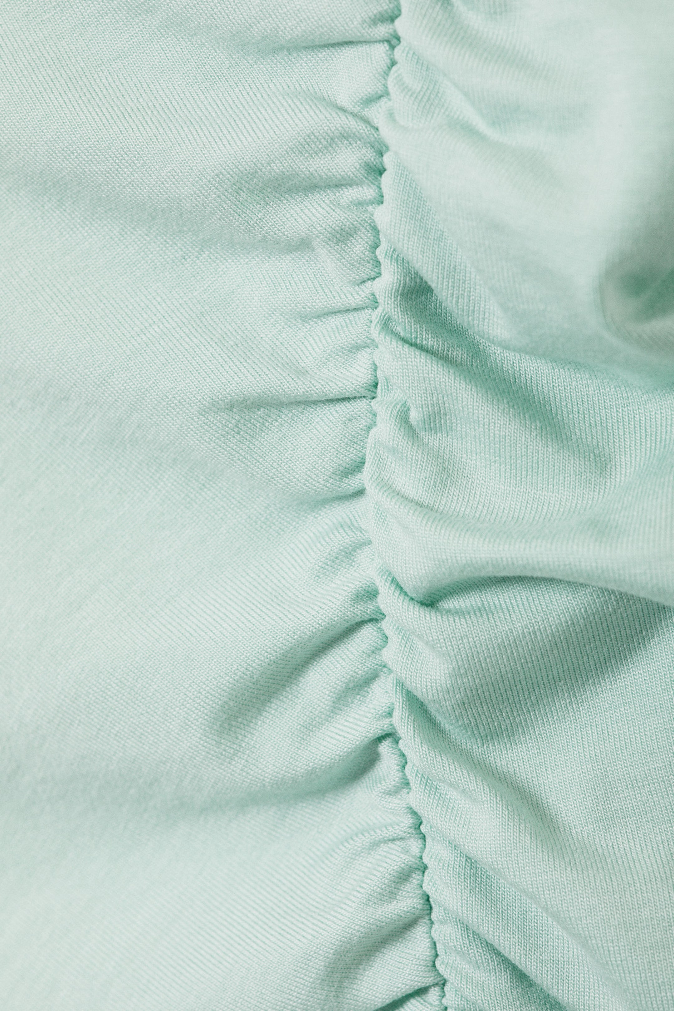 Light Dusty Turquoise - Ruched Off Shoulder Top - 2