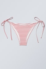 Red Multi Stripe - Strappy Tie Bikini Bottoms - 0